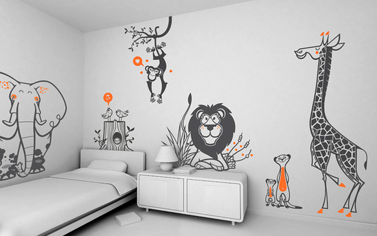 Oracal 638 Wall Art cutterat in diferite grafici animate